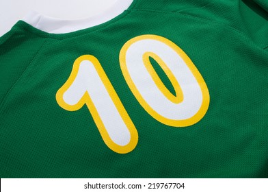 Number 10 On The Green Shirt Sports