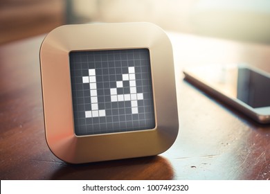 The Number 14 On A Digital Calendar, Thermostat Or Timer - Powered by Shutterstock