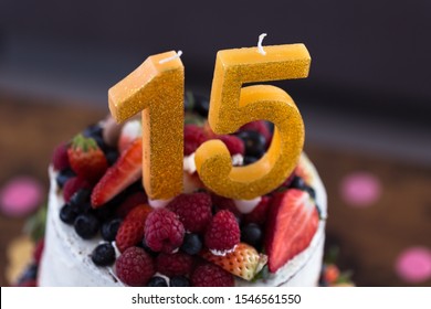 Number 15 On A Birthday Cake