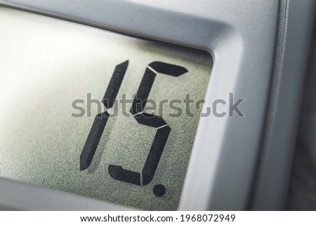 Number 15 On The Display Of A Solar Calculator