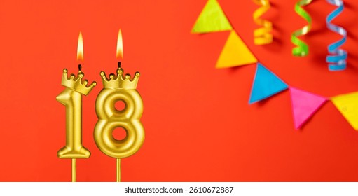 Number 18 candle 