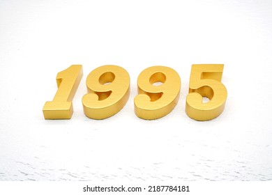 Number 1995 Made Gold Painted Teak Stock Photo 2187784181 | Shutterstock