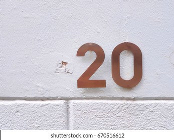 Number 20 House Number On The Wall Twenty 20