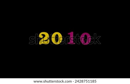 The number '2010
' on black background. Concept for year, vintage, calendar and history