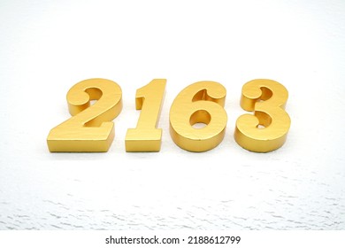 Number 2163 Made Gold Painted Teak Stock Photo 2188612799 | Shutterstock