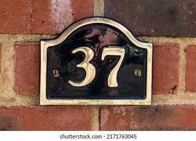 Number 37 Residential Number Shiny Golden Stock Photo 2171763045 ...