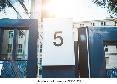 Number 5 Door Sign In Warm Sunlight