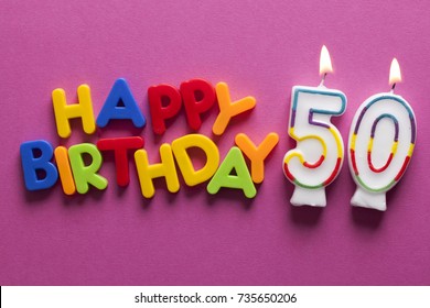 Number 50 Happy Birthday Celebration Candle