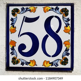 Number 58 Painted On Tile Fifty Stock Photo 1184907349 | Shutterstock