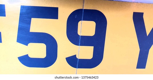 Number 59 On Uk Registration Plate.