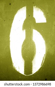Number 6 Stencil On Grungy Metal Stock Photo 1372986698 | Shutterstock