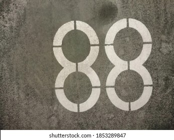 Number 88numeral 88 Painted White On Stock Photo (Edit Now) 1853289847