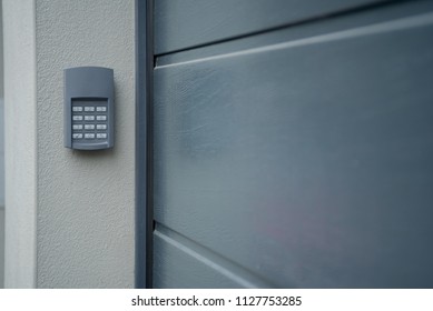 Number Lock At Private Parking Garage Near House