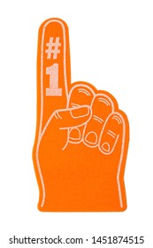 Number One Fan Foam Finger Isolated On White.