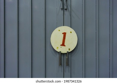 Number One On Door In Old Gymnasium