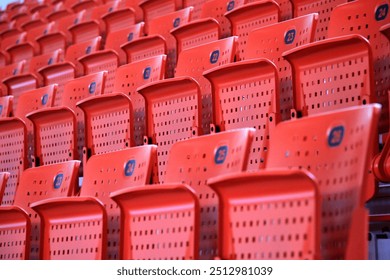 Number of red seats in the sports stadium or hall - Powered by Shutterstock