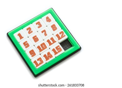 Number Slider Puzzle Isolated On White Background