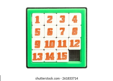 Number Slider Puzzle Isolated On White Background