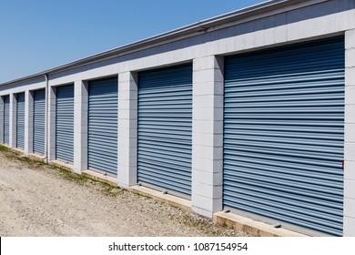 Numbered Self Storage And Mini Storage Garage Units 