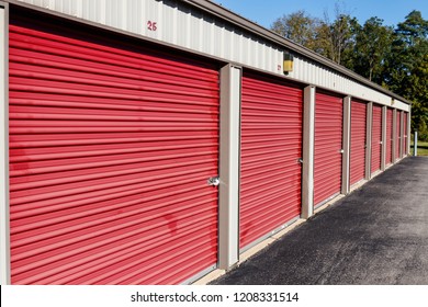 Numbered Self Storage And Mini Storage Garage Units