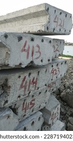 numbered and stocked material for construction