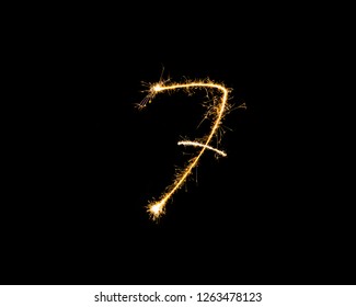 Numbers 7 Seven Sparkler Firework Light Stock Photo 1263478123 ...