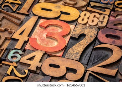 Numbers Background - Vintage Grunge Letterpress Wood Type Printing Blocks From A Variety Of Font Sets