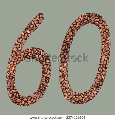 Numbers with coffee bean texture