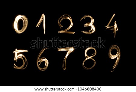 numbers made with a Flashlight