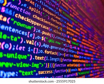 The numbers on the various commodity price indices. Remote work search. Abstract computer script code. Digital technology industry concept development of programming and coding technologies.