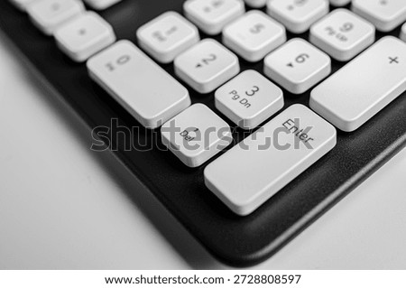 Numeric keypad and enter key of a modern computer keyboard.