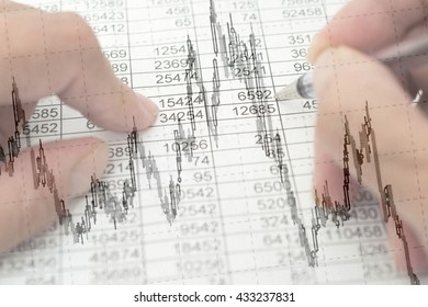 Numerical and graphical data simulating a financial study
