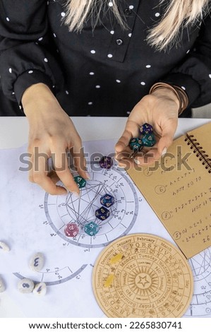 Numerology numbers on the table astrology. Selective focus. old. Stock photo © 