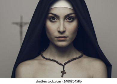 nun girl veil religion god blasphemy solitude portrait