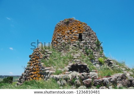 A nuraghe, the ancient megalithic edifice built between the middle of the Bronze Age in Sardinia, Italy Stock photo © 