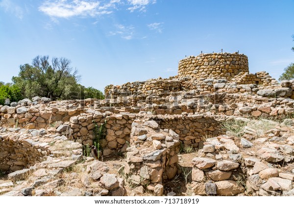 Nuraghe La Prisgiona Archeological Site Sardinia Stock Photo - 