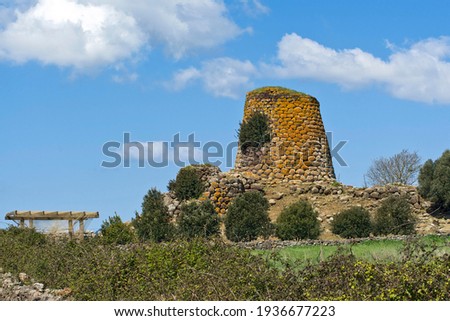 Nuraghi tower datim from the Bonnara civilisation, Suni, Sardinia, Italy Stock photo © 