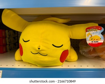 Nuremberg, Germany - June 4, 2022: A Yellow Pokemon Pikachu In A Supermarkt.