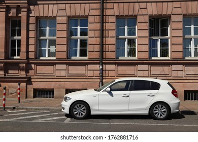 NUREMBERG, GERMANY - MAY 7, 2018: BMW 1 Series Compact Car Parked In Germany. There Were 45.8 Million Cars Registered In Germany (as Of 2017).