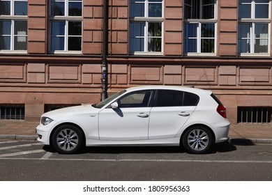 NUREMBERG, GERMANY - MAY 7, 2018: BMW 1 Series Compact Car Parked In Germany. There Were 45.8 Million Cars Registered In Germany (as Of 2017).