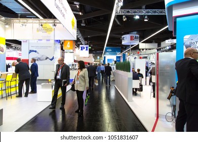 Nuremberg, Germany - November, 29 2017: SPS IPC Drives Exhibition Nuremberg Messe Industry sectors: Automation Technology, Control Engineering, Electrical, Industry,