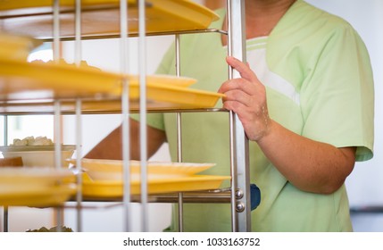 Nurse Bringing Food Service