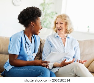 Nurse Doctor Senior Care Caregiver Help Assistence Retirement Home Nursing Elderly  Woman Health Support African American Black