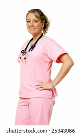 Nurse with hands on hips