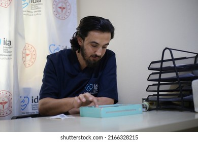 A Nurse Takes Patient Information At The Hospital. Nursing And Patients. Aleppo, Syria 22 March 2022