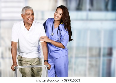 Nurse Taking Care Of An Elderly Patient