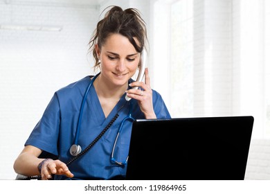 Nurse Talking On The Phone