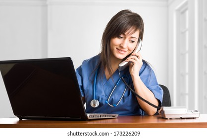 Nurse Talking On The Phone