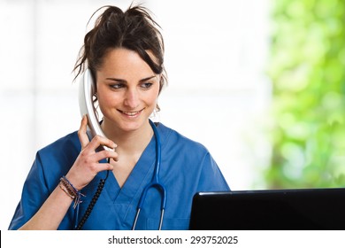 Nurse Talking On The Phone