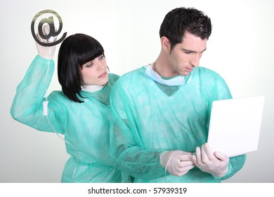 Nurses to laptop